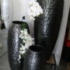 Pot design martelé anthracite/blanc/rouge